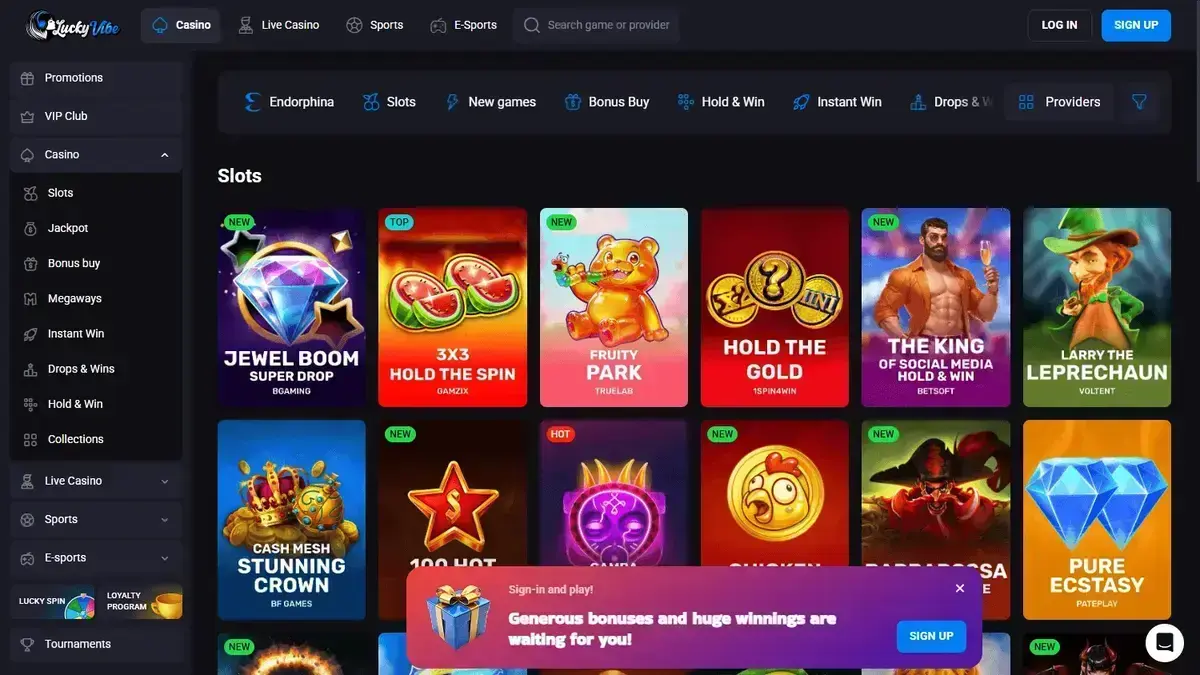 Vibe Casino Zrzut ekranu 3